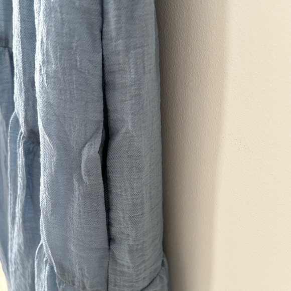 Vince Blue Smocked Tiered Midi Dress - Picture 7 of 16